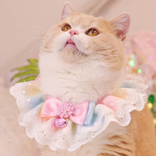 Load image into Gallery viewer, Bow Lace Saliva Towel Cat Bib