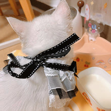 Load image into Gallery viewer, Black Bow Cat Bib
