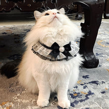 Load image into Gallery viewer, Black Bow Cat Bib