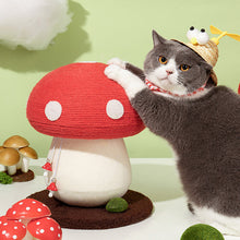 Load image into Gallery viewer, A cat scratching the Mushroom Cat Scratcher, enjoying the durable design