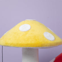Load image into Gallery viewer, Detail of the yellow mushroom on the Magic Mushroom Cat Tree