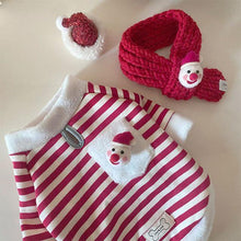 Load image into Gallery viewer, Holiday Red Stripes with Scarf for Pets - San Frenchie