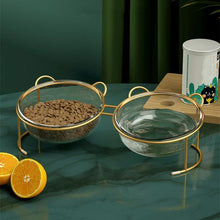 Load image into Gallery viewer, Bear Ears Glass Double Pet Bowl - San Frenchie