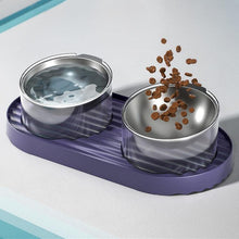 Load image into Gallery viewer, 304 Stainless Steel Transparent Pet Double Bowl - San Frenchie