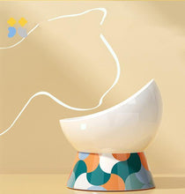 Load image into Gallery viewer, Curve Shape Ceramic Cat Bowl - San Frenchie