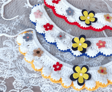 Load image into Gallery viewer, Hand-Knitted Flower Pet Collar - San Frenchie