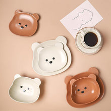 Load image into Gallery viewer, Cutie Bear Ceramic Cat Bowl & Plate Set - San Frenchie