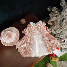 Load image into Gallery viewer, Golden Velvet Gorgeous Cat Dress Set - San Frenchie