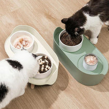 Load image into Gallery viewer, Bone China Ceramic Cat Double Bowl - San Frenchie