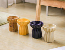 Load image into Gallery viewer, Hand Made Multi Color Raised Ceramic Cat Bowl - San Frenchie