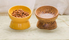 Load image into Gallery viewer, Hand Made Bevel Anti-Tipping Ceramic Cat Bowl - San Frenchie