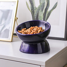 Load image into Gallery viewer, Hand Made Bevel Anti-Tipping Ceramic Cat Bowl - San Frenchie