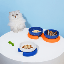 Load image into Gallery viewer, Colorful Ceramic Cat Bowl with Non-slip Base - San Frenchie