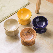 Load image into Gallery viewer, Hand Made Bevel Anti-Tipping Ceramic Cat Bowl - San Frenchie