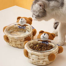 Load image into Gallery viewer, Bear Glass Cat Bowl