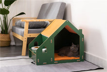 Load image into Gallery viewer, Green Cat House with Dining Table