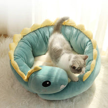 Load image into Gallery viewer, Dinosaur Shaped Cat Bed House - San Frenchie