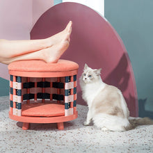 Load image into Gallery viewer, 2 in 1 Round Stool Cat House