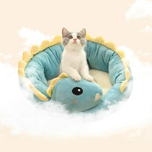 Load image into Gallery viewer, Dinosaur Shaped Cat Bed House - San Frenchie