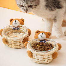 Load image into Gallery viewer, Bear Glass Cat Bowl