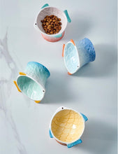 Load image into Gallery viewer, Handmade Fish Shaped Ceramics Cat Bowl - San Frenchie