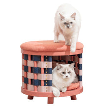 Load image into Gallery viewer, 2 in 1 Round Stool Cat House
