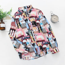 Load image into Gallery viewer, Cat Collage Print Blouse