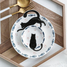 Load image into Gallery viewer, Black Cat Ceramic Tableware Plate and Bowl - San Frenchie