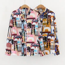 Load image into Gallery viewer, Cat Collage Print Blouse