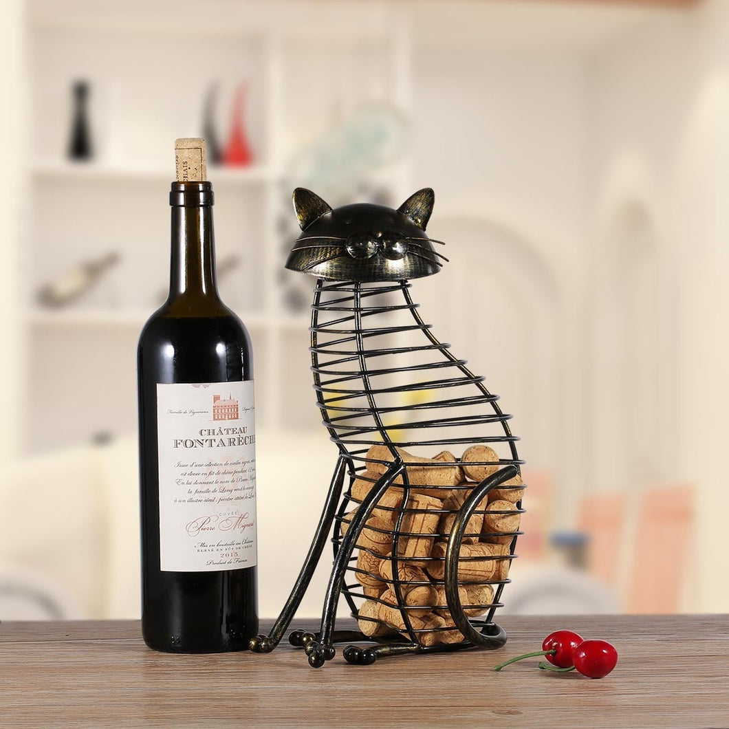 Cat Wine Cork Holder Figurine