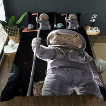 Load image into Gallery viewer, 3D Space Astronaut Cat Duvet Cover Set