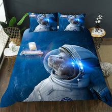 Load image into Gallery viewer, 3D Space Astronaut Cat Duvet Cover Set