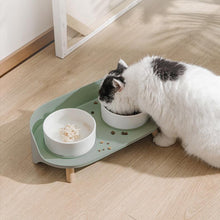 Load image into Gallery viewer, Bone China Ceramic Cat Double Bowl - San Frenchie