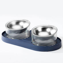 Load image into Gallery viewer, 304 Stainless Steel Transparent Pet Double Bowl - San Frenchie