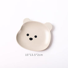 Load image into Gallery viewer, Cutie Bear Ceramic Cat Bowl & Plate Set - San Frenchie