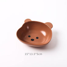 Load image into Gallery viewer, Cutie Bear Ceramic Cat Bowl & Plate Set - San Frenchie