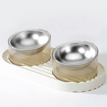Load image into Gallery viewer, 304 Stainless Steel Transparent Pet Double Bowl - San Frenchie
