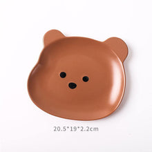 Load image into Gallery viewer, Cutie Bear Ceramic Cat Bowl & Plate Set - San Frenchie