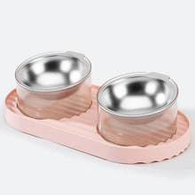Load image into Gallery viewer, 304 Stainless Steel Transparent Pet Double Bowl - San Frenchie
