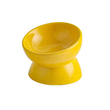 Load image into Gallery viewer, Hand Made Bevel Anti-Tipping Ceramic Cat Bowl - San Frenchie