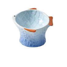Load image into Gallery viewer, Handmade Fish Shaped Ceramics Cat Bowl - San Frenchie