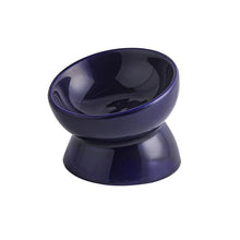 Load image into Gallery viewer, Hand Made Bevel Anti-Tipping Ceramic Cat Bowl - San Frenchie