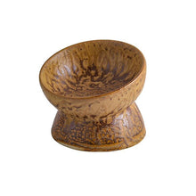 Load image into Gallery viewer, Hand Made Bevel Anti-Tipping Ceramic Cat Bowl - San Frenchie