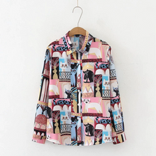 Load image into Gallery viewer, Cat Collage Print Blouse