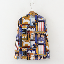 Load image into Gallery viewer, Cat Collage Print Blouse