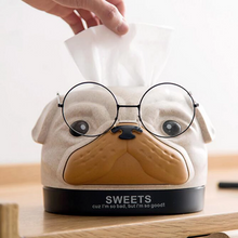 Load image into Gallery viewer, Cute Pug Face Tissue Paper Box