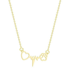 Load image into Gallery viewer, Stainless Steel Heart Beat Paw Print Necklace - San Frenchie
