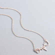 Load image into Gallery viewer, Stainless Steel Heart Beat Paw Print Necklace - San Frenchie