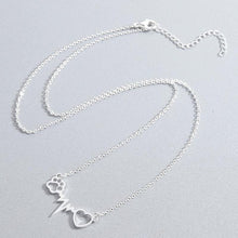 Load image into Gallery viewer, Stainless Steel Heart Beat Paw Print Necklace - San Frenchie