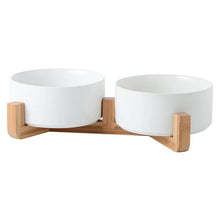 Load image into Gallery viewer, Ceramic Pet Bowl with Bamboo Frame - San Frenchie